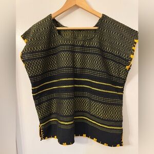 Treadle Loom blouse Made in Oaxaca Mexico. handmade top, Artisanal made.